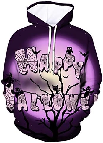 Zcuhen Unisex Hoodie 3D Printed Sweatshirt with Big Pockets Hooded Pullover 3D Creative Hooded Sweater Coat
