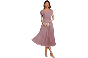 HI-TECH OPTOELETRONICS CO., LTD. Chiffon Mother of The Bride Dresses Cap Sleeves Pleated Formal Evening Dress Hi007