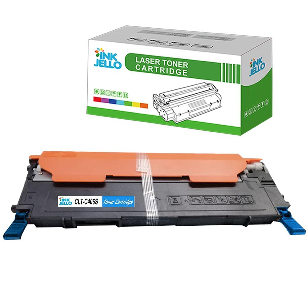 InkJello Compatible Toner Cartridge Replacement for Samsung CLP-360 CLP-365 CLP-365W CLX-3300 CLX-3305 CLX-3305FN CLX-3305FW CLX-3305W Xpress SL-C410W SL-C460FW SL-C460W CLT-C406S (Cyan)