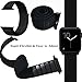 Esay Watch Sport Loop Band, Hook and Loop Fastener Adjustable Closure Wrist Strap Lightweight Breathable Nylon Replacement Band for Apple Watch Nike+, Series 3/2/1, Sport, Edition (38MM, Dark Black)