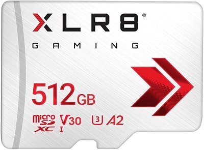PNY 512GB XLR8 Gaming microSDXC Card 100MB/s U3 V30 A2 for Switch Steam Deck