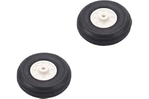 Heyiarbeit 1.5" RC Model Airplane Foam Wheel Super Light Tire and Wheel Sets for RC Airplane PU Sponge Tire with Plastic Hub 2 Pcs