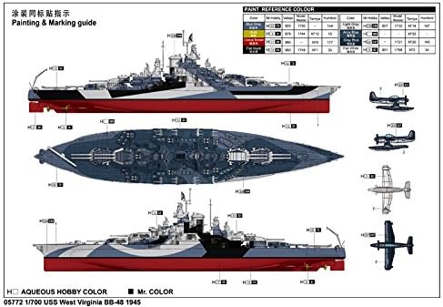 Trumpeter 1:700 - USS West Virginia BB-48 (1945), Various - Image 5