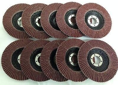 10pc 60 Grit Flap Sanding Grinding Disc 4 1/2" x 7/8" Aluminum Oxide A/O NEW