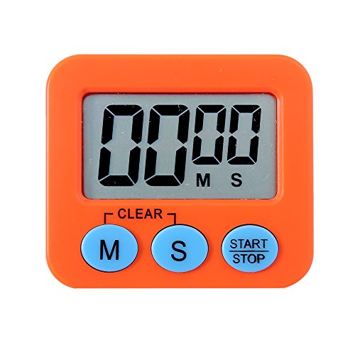 10 Pack Small Mini Digital Kitchen Timer Magnetic Countdown Up Minute Second Timer (10 Orange)