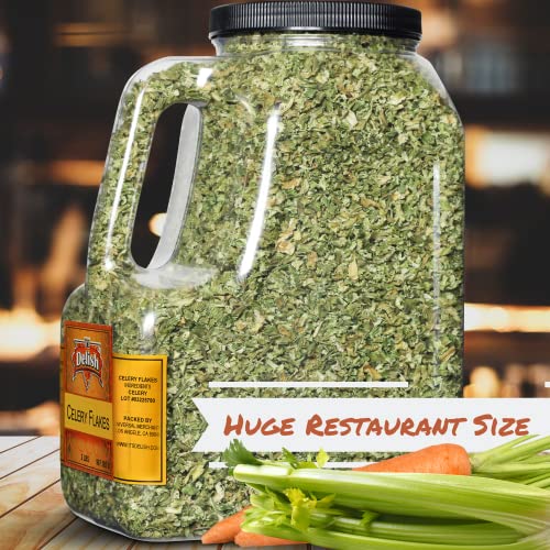 Dried Celery Flakes by It's Delish, 2 Lbs Bulk Restaurant Gallon Size