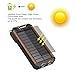 Solar Charger, X-DRAGON 15000mAh with Cigarette Lighter, Solar Power Bank 2A Input Dual Super Bright LED Light Water-Resistant Dustproof Shockproof Dual USB for iPhone, Samsung Galaxy and More-Orange
