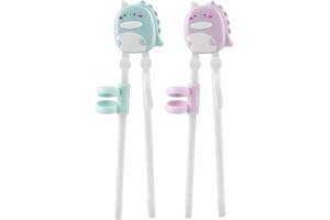 PandaEar 2 Pairs Kid Chopsticks, Dinosaur Children Learning Practice Training Chopsticks for Kids Beginners Toddler