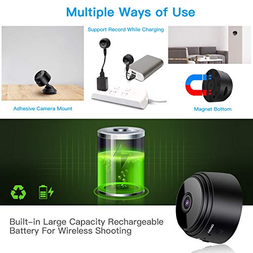 Spy Camera Wireless Hidden WiFi Camera HD 1080P Mini Camera Portable Home Security Cameras Covert Nanny Cam Small Indoor Video Recorder Motion Activated/Night Vision Remote Monitor Phone App - Thumbnail 4