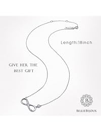 Billie Bijoux - Collar de plata de ley 925 con colgante de corazón infinito con diamante chapado en oro blanco para mujer, regalo para el día de la madre