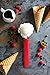 Vremi Small Scoops Round Ice Cream, Cookie Dough and Frozen Yogurt-Mini Metal Scooper-Ergonomic Plastic Handle with Non-Slip Rubber Coating for Easy Grip-Dishwasher Safe-Red