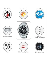 Casio GST-S110D-1ACR - Reloj casual de cuarzo para hombre (resina y acero inoxidable, tono plateado)