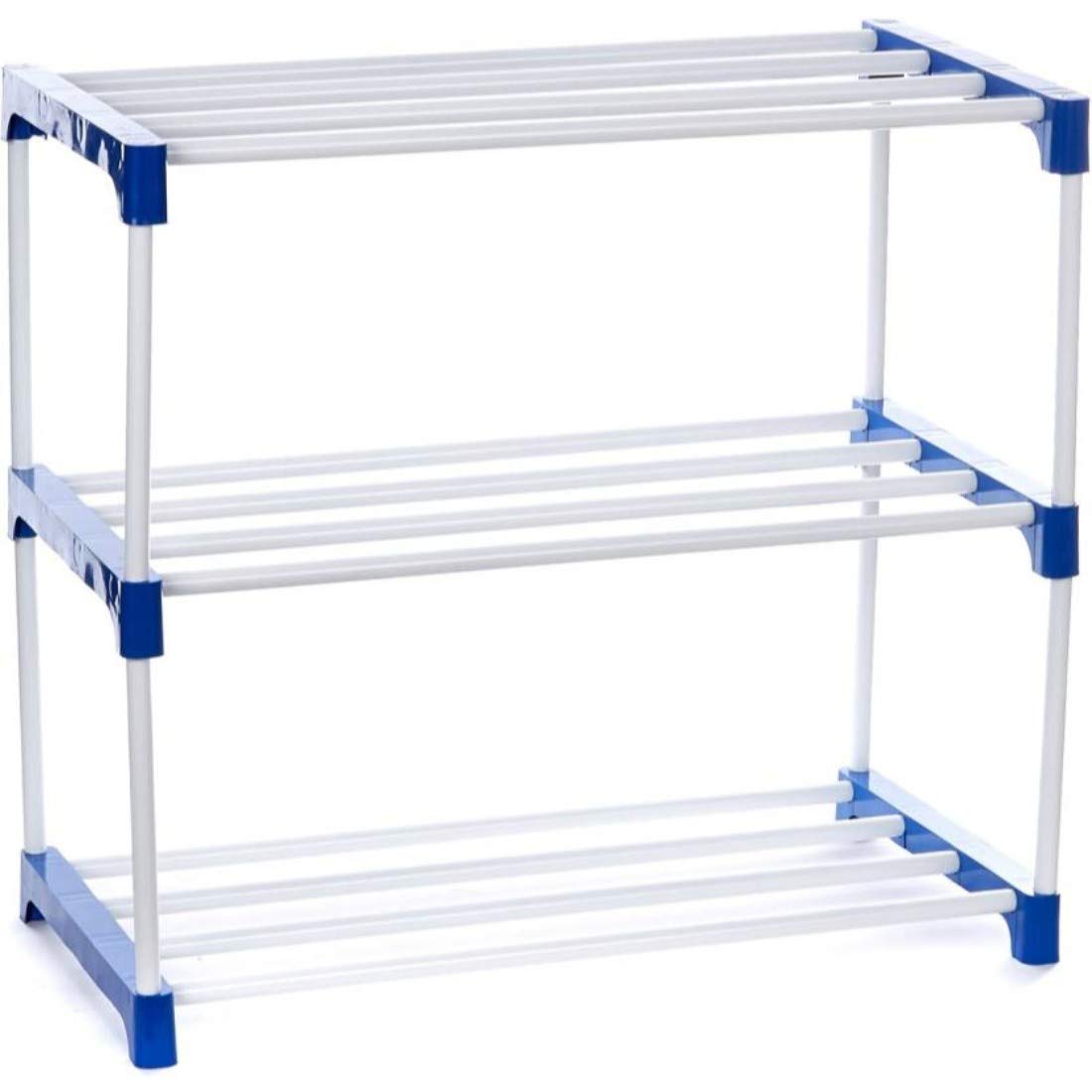 Novatic Heavy Duty Metal, Plastic Foldable, Book Shelf (3 Shelves