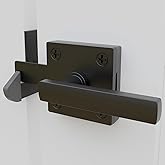 SANKINS Black Heavy Duty Double Side Gate Latch for Wooden Fence, Self Locking Aluminum Gate Latch for Outdoor Fence, Swingin