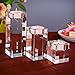 Le Sens Amazing Home Candle Holders Set of 3, 2.3/3.9/5.5 inches Elegant Heavy Crystal Cuboid Tealight Holder Clear Square Glass Candle Holder Centerpiece and Home Decoration