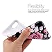 iPhone 7 Plus Case, JAHOLAN Pink White Rose Flower Design Slim Shockproof Flexible Smooth TPU Soft Case Rubber Silicone Skin Cover for Apple iPhone 7 Plus