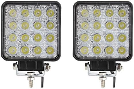 Led Light Bar, SOLCO 2x 48W Flood Led Lights Led Fog lights Offroad Light Bar IP 67 Waterproof for Off-road Vehicle, ATV, SUV, UTV, 4WD, Jeep, Boat-Black,1 Year Warranty.