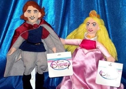 Amazon Com Disney Sleeping Beauty Princess Aurora And Prince Philip Bean Bag Set Toys Games
