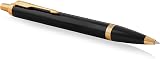 Parker IM Ballpoint Pen Black Lacquer Gold Trim Medium Point Blue Ink Gift Box