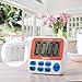 TopReturn Kitchen Timer, Led Digital Large Display, Dual Count UP/Down Timer, Loud Alarm, Magnetic Backing, Stand (1 pack)