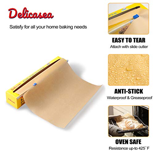 Delicasea 500 SQ FT Unbleached Parchment Paper Roll 15 in x 200 ft*2