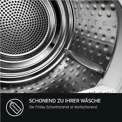 AEG Wärmepumpentrockner 9 kg, Serie 7000: SensiDry schonendes & energiesparendes Trockenverfahren, neue Energiekl. C, Mengenautomatik, wechselende Drehrichtung, Schontrommel, Knitterschutz, TR7T65690 9