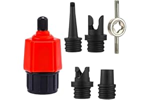 Shengsenfu Inflatable SUP Pump Valve Adapter, Multifunction Valve Adapter with 4 Air Nozzles for Boat, Stand Up Board, Bed, D