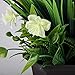 Binnny Flower Artificial Potted Plant with Gardenia Flowers in Brown Plastic Planter for Home, Office, Indoor and Outdoor Occasions Decor