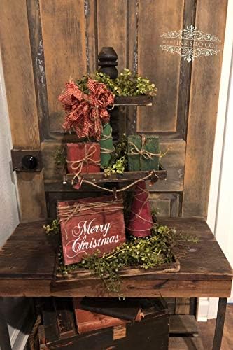 Yor242len Huge three tiered Tray with Christmas decor Christmas sign Christmas tree decor wood stockings Farmhouse Christmas decor farmhouse