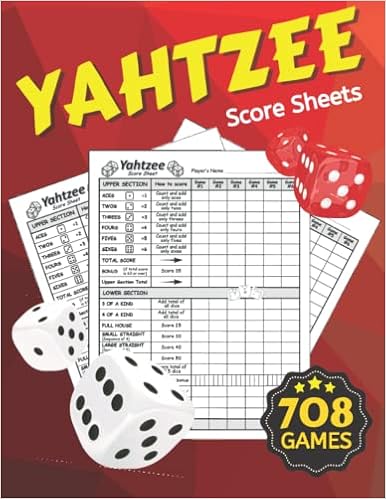 yahtzee score sheets large print yahtzee score pads yahtzee game score cards yahtzee big font score pads with size 8 5 x 11 inches designers moreart 9798414487685 amazon com books