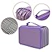 Jusoney Painting Pencils Case with Zipper 72 holder Art Pen Case Canvas Protection Drawing Case (Purple)
