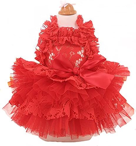 MaruPet Fashion Sweet Puppy Dog Bling Bling Printed Princess Skirt Pet Dog Lace Cake Camisole Tutu Dress (One Size Up Recommended)