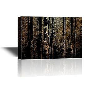 Canvas Wall Art - Abstract Landscape with Trees in The Forest in Summer - Gallery Wrap Modern Home Art | Ready to Hang - 12x18 inches