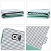 ULAK Galaxy S6 Case, Samsung Galaxy S6 Wallet Case, Wallet Flip Case PU Leather Case Shockproof Soft TPU Inner Bumper Slim Protective Card Slots Wrist Strap Cover- Minimal Stripes/Mint Green