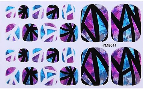 22pcs/Sheet Laser Shell Shiny Feet Toe Nail Art Wraps Stickers Full Cover Manicure #11