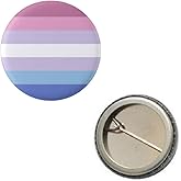 Bigender Pride Flag Pin 1” Round Circle Shape Metal Button Pin Badge Pinback 1 inch Pin 25 mm 2.5 cm