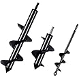 HOME MASTER HARDWARE Garden Auger Drill Bit 3.15x11.8in & 3.15x7in & 1.6x8.7in Garden Plant Tool Flower Bulb Auger Spiral Hol