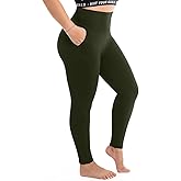 Walifrey Plus Size Leggings with Pockets for Women, High Waist Opaque Tummy Control Leggings