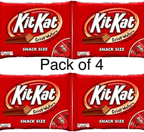 Kit Kat Original (Pack of 4 Bags) Snack Size Milk Chocolate Candy - 10.78 oz Per Bag - Great Halloween Candy