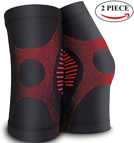 Men and Women Knee Brace Support Compression Sleeves for Arthritis, Running, Biking, Basketball Sports, Joint Pain Relief,Injury Recovery Red Small