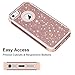 iPhone SE Case, iPhone 5S Case, iPhone 5 Case, Anuck 3 in 1 Hybrid Shockproof Protective Case for Girls Cute Bling Sparkly Glitter Heavy Duty Armor Defender Cover for Apple iPhone 5/5S/SE - Rose Gold