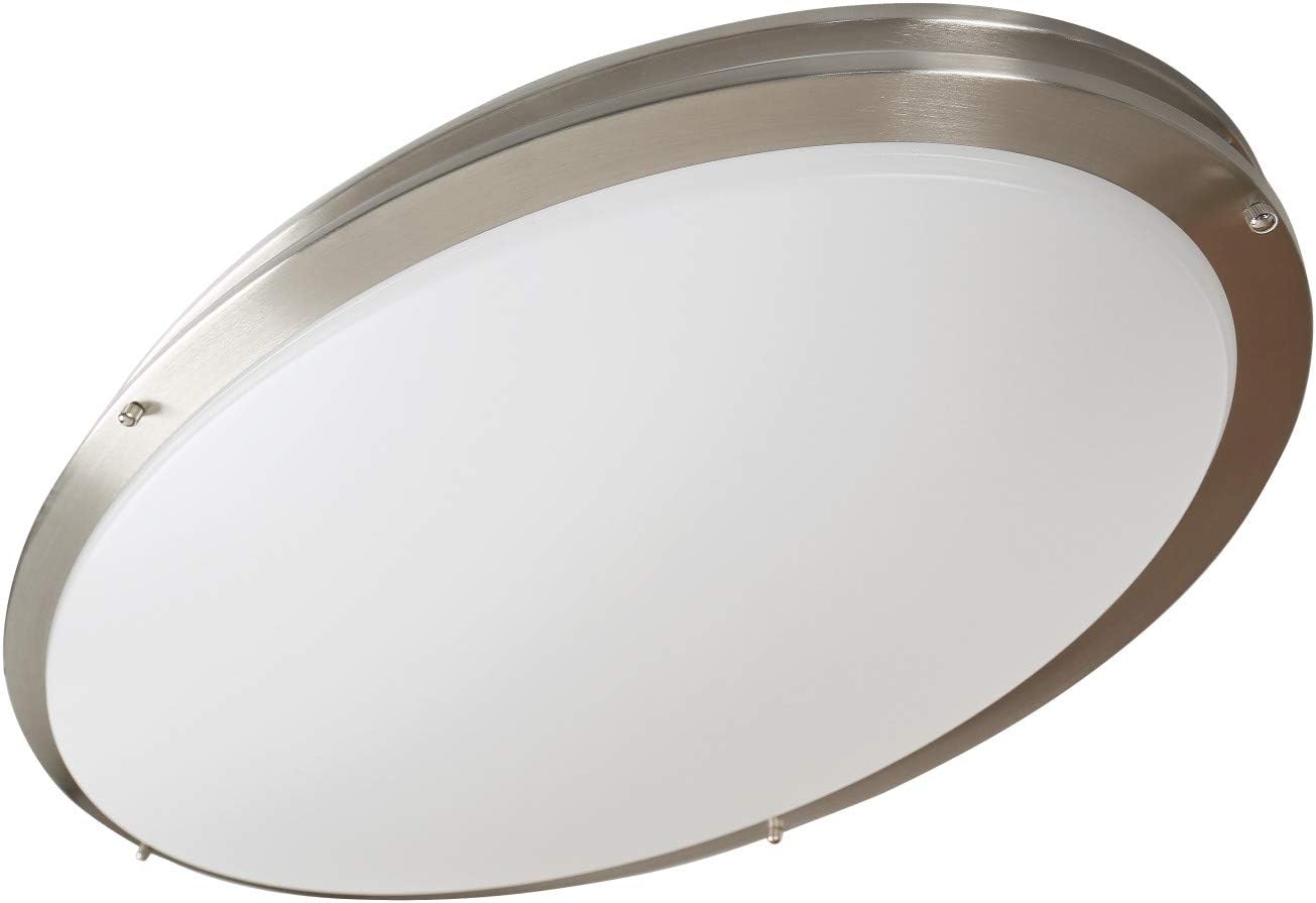Design House 587261 Integrated LED Flush Mount Ceiling Light, Brushed Nickel, Oval - - 