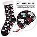 Dosoni Women's Fleece Lining Fuzzy Soft Christmas Knee Highs Stockings Slipper Socks (Heart Black)