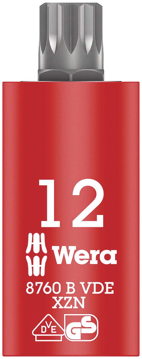 Wera 8760 B Zyklop VDE XZN Bit Socket, 3/8“ Drive, for Multi-Point Socket Screws, Medium 12 x 59 mm, 05004942001