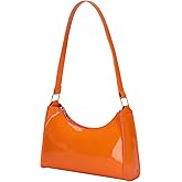 QWINEE Women's Artificial Patent Leather Tote Bag for Women Zipper Square Satchel Purse Ladies Shoulder Crossbody
