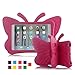 HCHA Apple iPad 2 3 4 Kids Case Kids Proof Shockproof Protective Case Drop-proof Durable Light Weight EVA Foam Case for iPad 2/3/4 Generation 9.7 Inch (Butterfly Rose Red)
