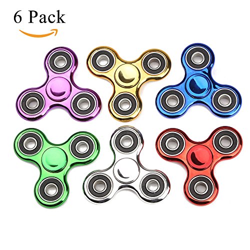 Fidget Spinner ADHD Anxiety Toys 6 Pack Party Favor Stress Relief Reducer Spin for Adult Kid Student