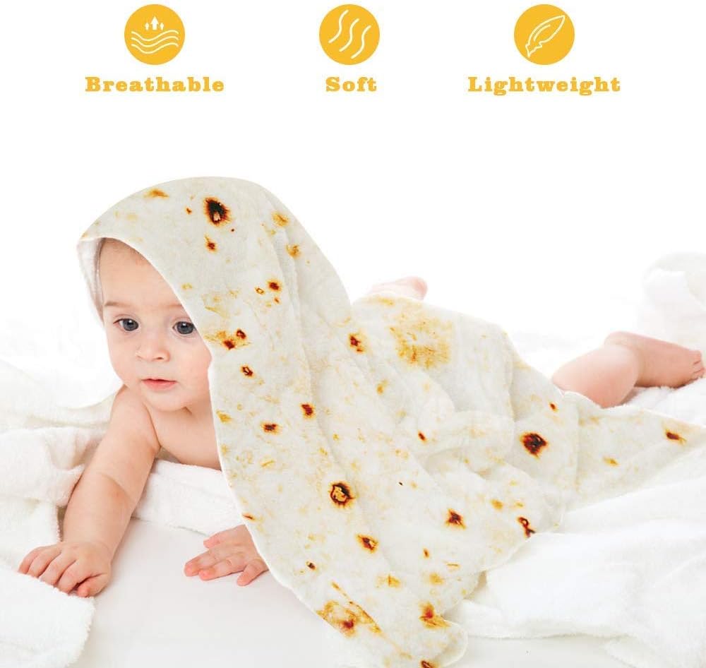 zxtrby Burrito Tortilla Blanket wrap, Round 5ft 6f