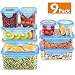Food Storage Containers with Lids, MOKALOO Plastic Meal Prep Containers with Airtight Leak Proof Lids, BPA-Free Reusable Bento Lunch Box, Food Prep Containers for Kitchen Use [9-Pack] primary