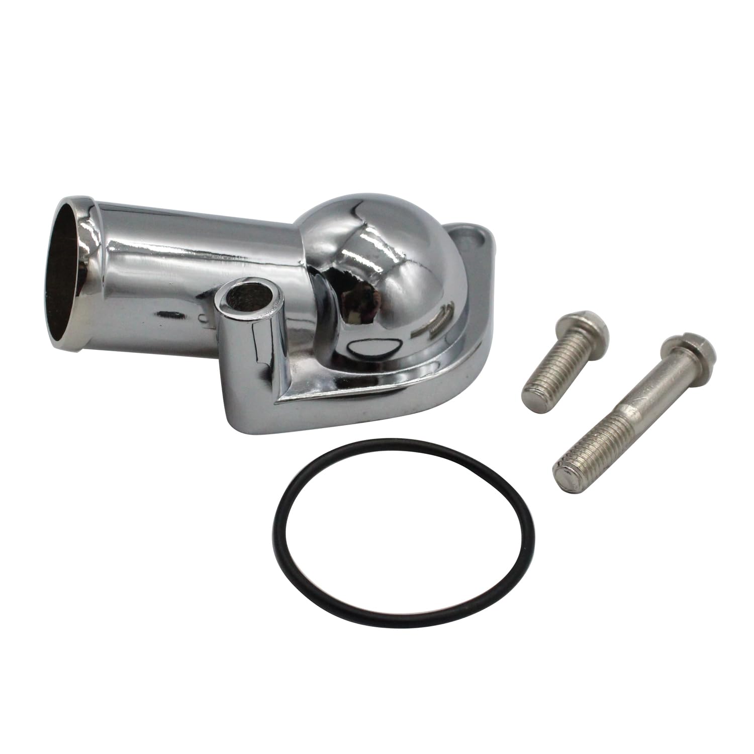 Photo 1 of 1 Set SHLPDFM Water Neck Chrome Silver 15° Swivel Water Neck Thermostat Housing Fits for SBC BBC Chevy 265 283 305 327 350 383 396 400 427 454 472 502 engines